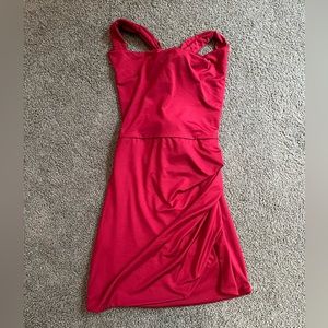 Red mini dress with slit